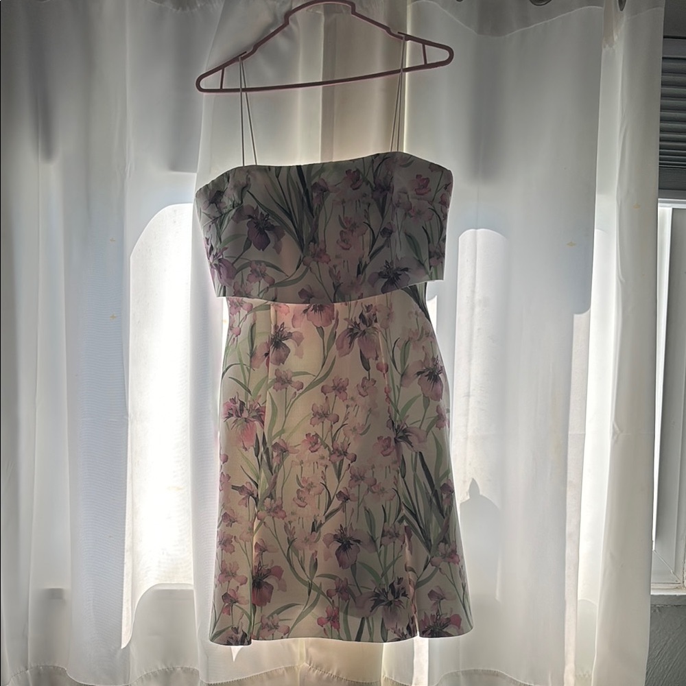 ASOS Strapless Dress with Floral Design